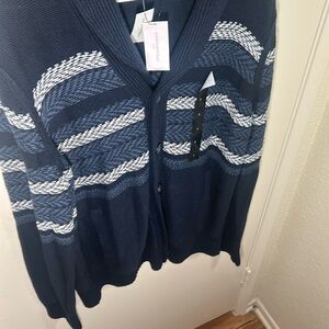 Banana Republic Men's Navy Striped Sweater